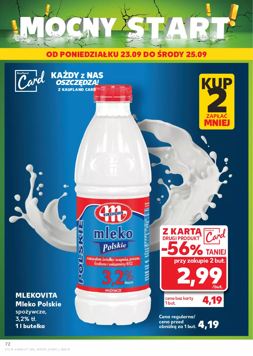 Gazetka promocyjna Kaufland - Gazetka tygodnia - ważna 19.09 do 25.09.2024 - strona 72 - produkty: Mleko, Mlekovita