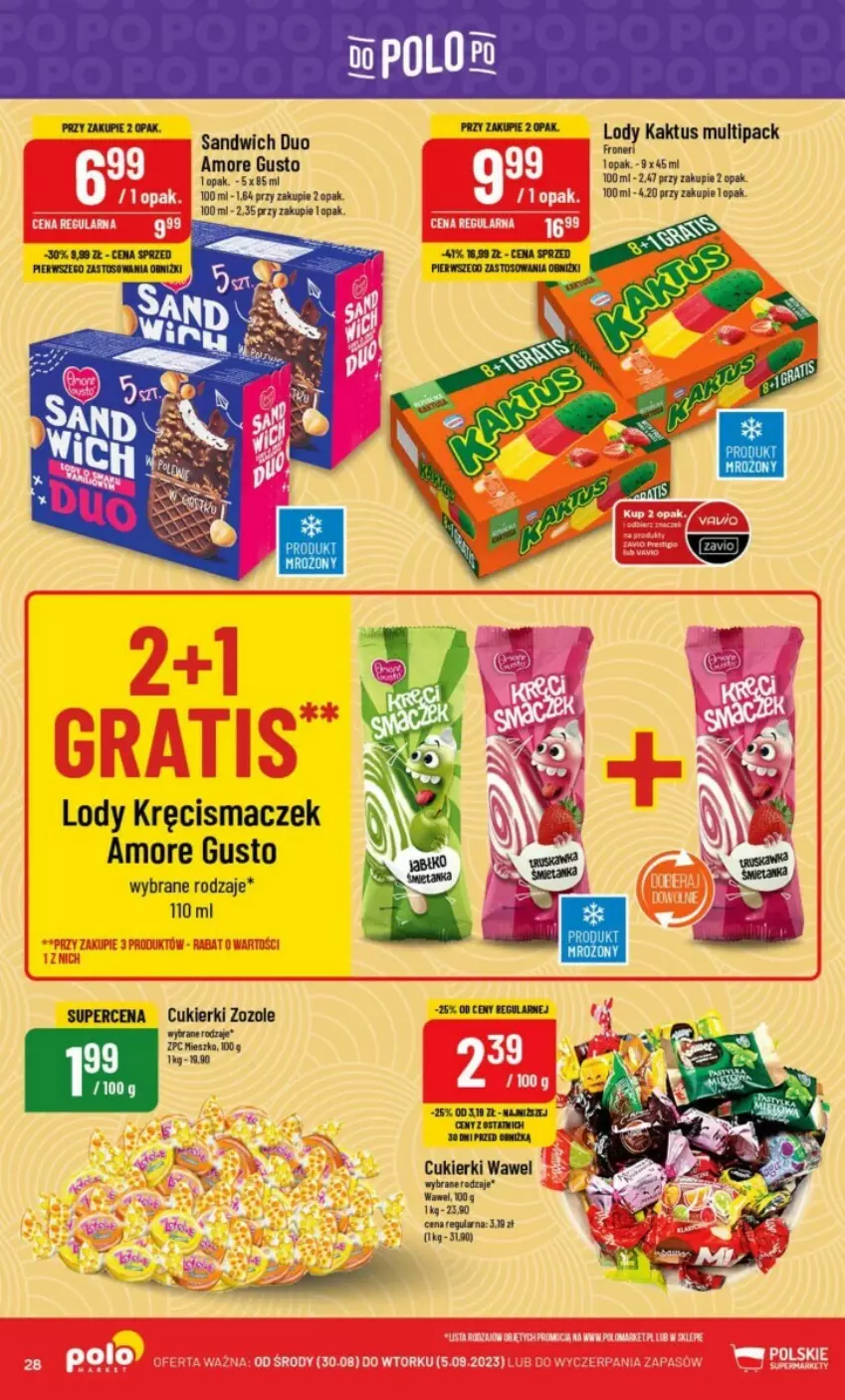 Gazetka promocyjna PoloMarket - ważna 30.08 do 05.09.2023 - strona 21 - produkty: Cukier, Cukierki, Kaktus, Lody, Wawel