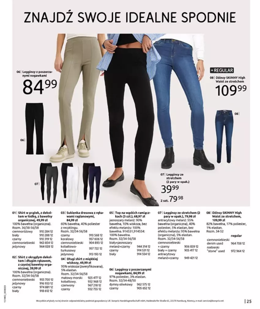 Gazetka promocyjna Bonprix - ESSENTIALS MIX - ważna 17.02 do 10.04.2025 - strona 27 - produkty: Fa, Gala, Gin, Legginsy, Spodnie, Sukienka, Top, Wełna, Zegar