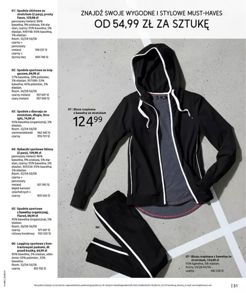 Gazetka promocyjna Bonprix - ESSENTIALS MIX - ważna 17.02 do 10.04.2025 - strona 33 - produkty: Bluza, Brit, Fa, Gin, Gra, Mus, Por, Ryba, Ser, Spodnie, Sport, Wełna