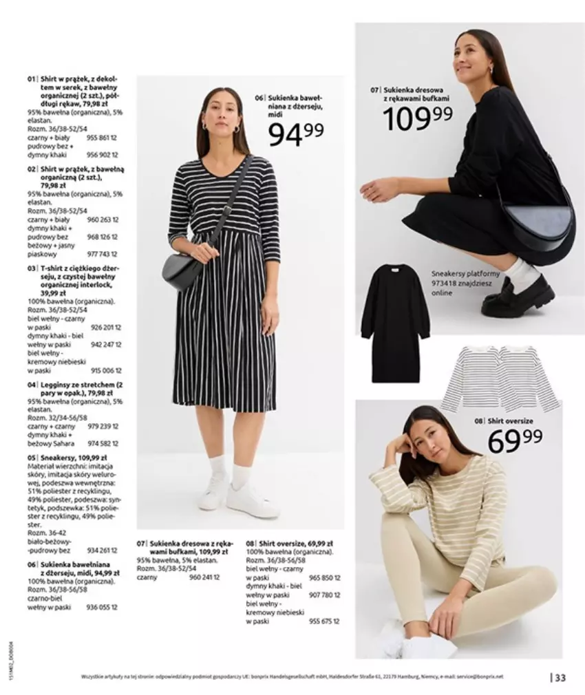 Gazetka promocyjna Bonprix - ESSENTIALS MIX - ważna 17.02 do 10.04.2025 - strona 35 - produkty: BIC, Fa, Gin, Jaja, Kaki, Legginsy, Por, Sukienka