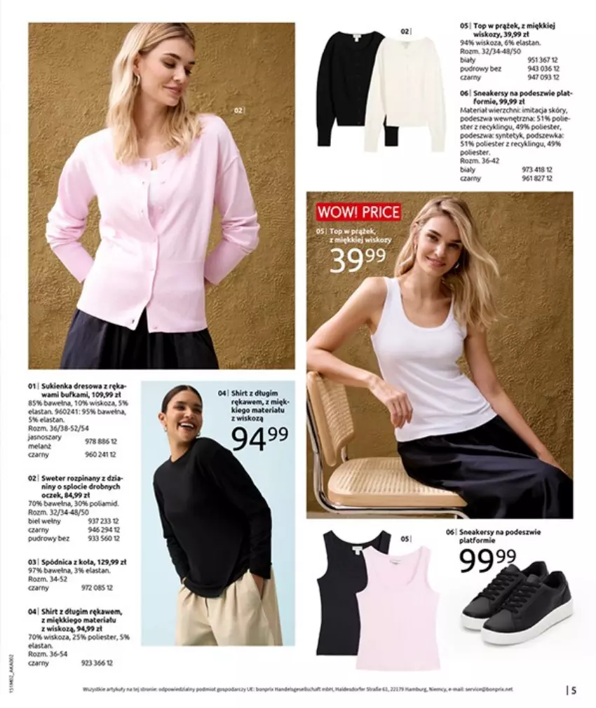 Gazetka promocyjna Bonprix - ESSENTIALS MIX - ważna 17.02 do 10.04.2025 - strona 7 - produkty: Dres, Fa, Por, Spódnica