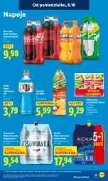 Gazetka promocyjna Lidl - GAZETKA - Gazetka - ważna od 08.10 do 08.10.2025 - strona 49 - produkty: Sok, Coca-Cola, Napoje, Leon, Napój izotoniczny, Tymbark, Oshee, Fanta, Woda mineralna, Woda, Sprite, Napój, Cisowianka, Psi Patrol, Hortex, Fa