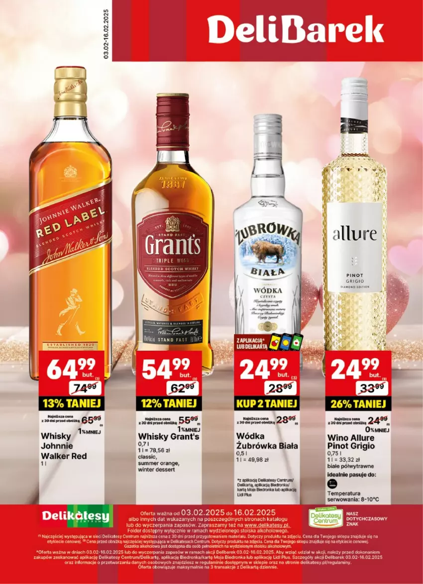 Gazetka promocyjna Delikatesy Centrum - DeliBarek DC06-DC07 - ważna 03.02 do 16.02.2025 - strona 1 - produkty: Gra, Grant's, Pinot Grigio, Ser, Whisky, Wino, Wódka