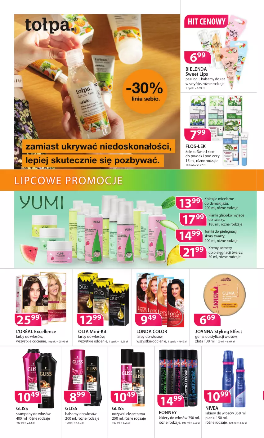 Gazetka promocyjna Drogerie Polskie - Gazetka - ważna 09.07 do 31.07.2021 - strona 4 - produkty: Bielenda, Fa, Joanna, Joanna styling, L’Oréal, Lakier, Makijaż, Nivea, Peeling, Szampon, Tonik