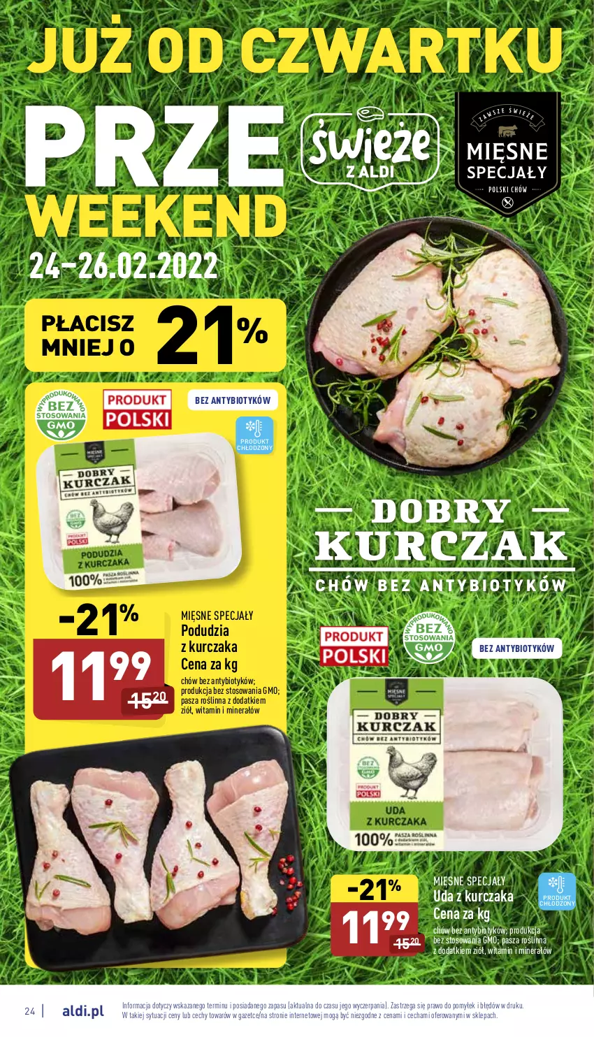 Gazetka promocyjna Aldi - Pełny katalog - ważna 21.02 do 26.02.2022 - strona 24 - produkty: Kurczak, Mięsne specjały