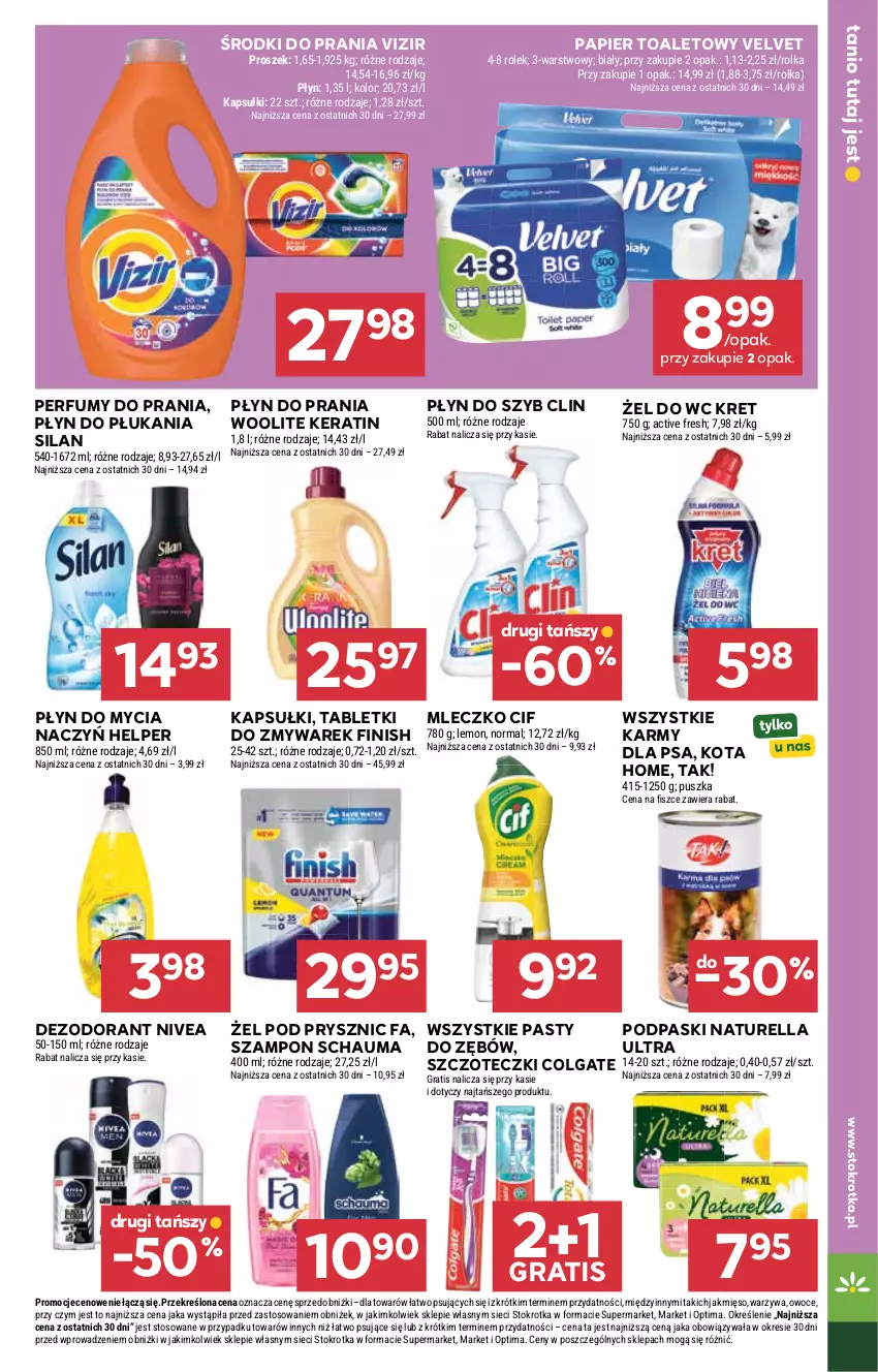Gazetka promocyjna Stokrotka - Market - ważna 02.07 do 08.07.2026 - strona 25 - produkty: Cif, Clin, Colgate, Dezodorant, Do mycia naczyń, Fa, Finish, Gra, Kret, LG, Mięso, Mleczko, Naturell, Naturella, Nivea, Optima, Owoce, Papier, Papier toaletowy, Perfum, Płyn do mycia, Płyn do mycia naczyń, Płyn do płukania, Płyn do prania, Płyn do szyb, Podpaski, Schauma, Silan, Szampon, Tablet, Velvet, Vizir, Warzywa, Woolite