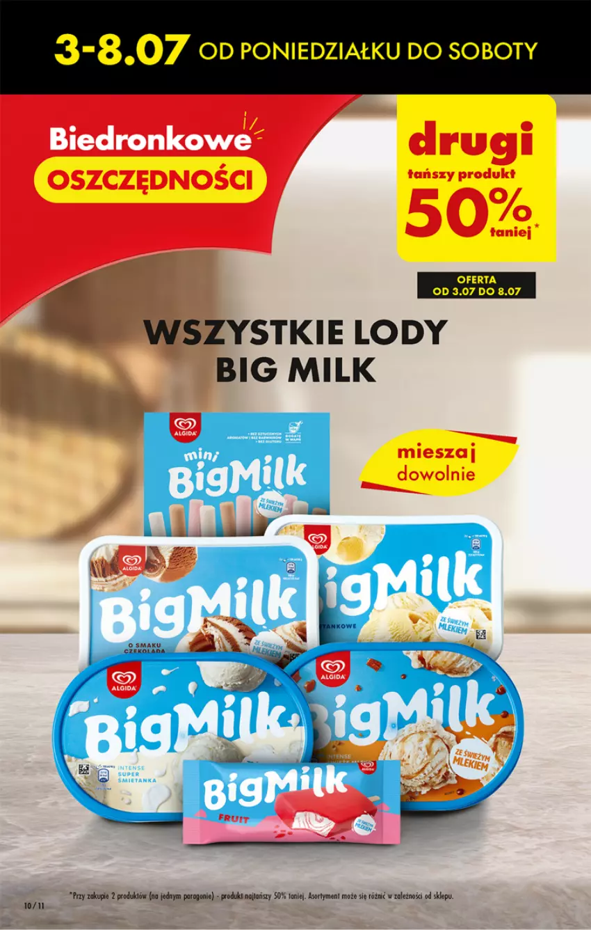 Gazetka promocyjna Biedronka - Od poniedzialku - ważna 10.07 do 15.07.2023 - strona 10 - produkty: Big Milk, Lody, Por