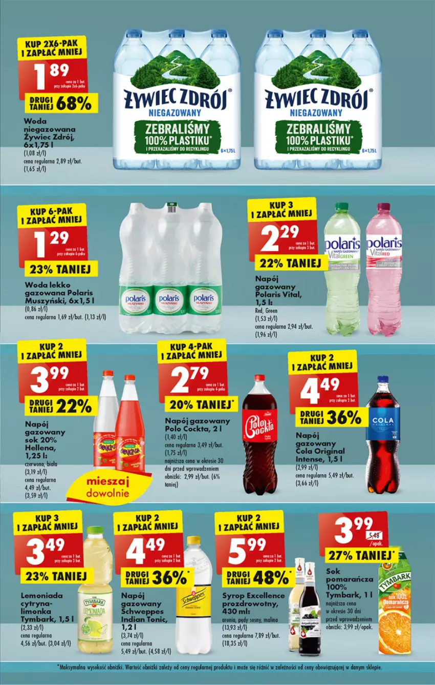 Gazetka promocyjna Biedronka - Od poniedzialku - ważna 10.07 do 15.07.2023 - strona 33 - produkty: Lemoniada, Limonka, Mus, Napój, Napój gazowany, Schweppes, Sok, Syrop, Tymbark, Woda, Woda niegazowana