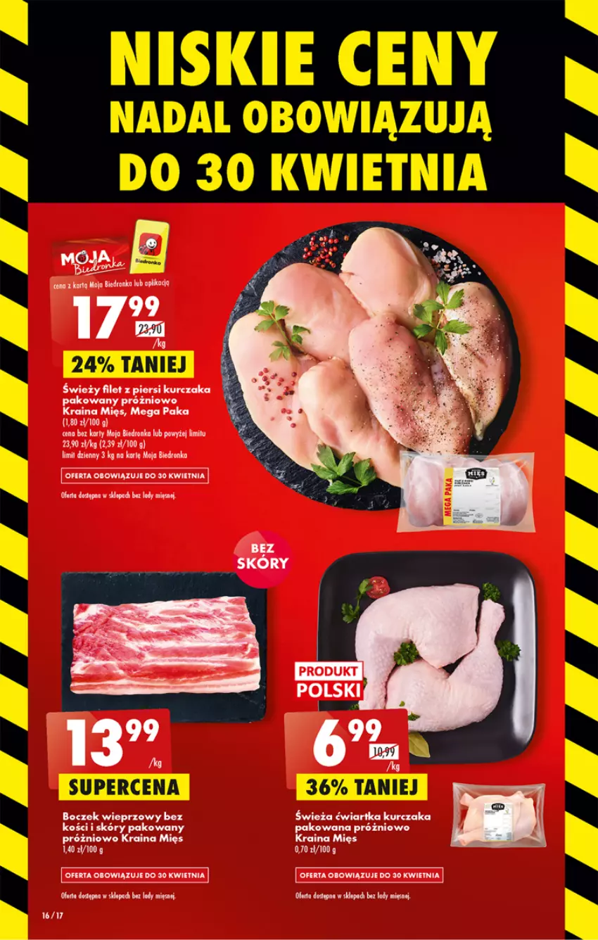 Gazetka promocyjna Biedronka - ważna 13.04 do 19.04.2023 - strona 16 - produkty: Boczek, Boczek wieprzowy, Dron, Fa, Filet z piersi kurczaka, Kurczak