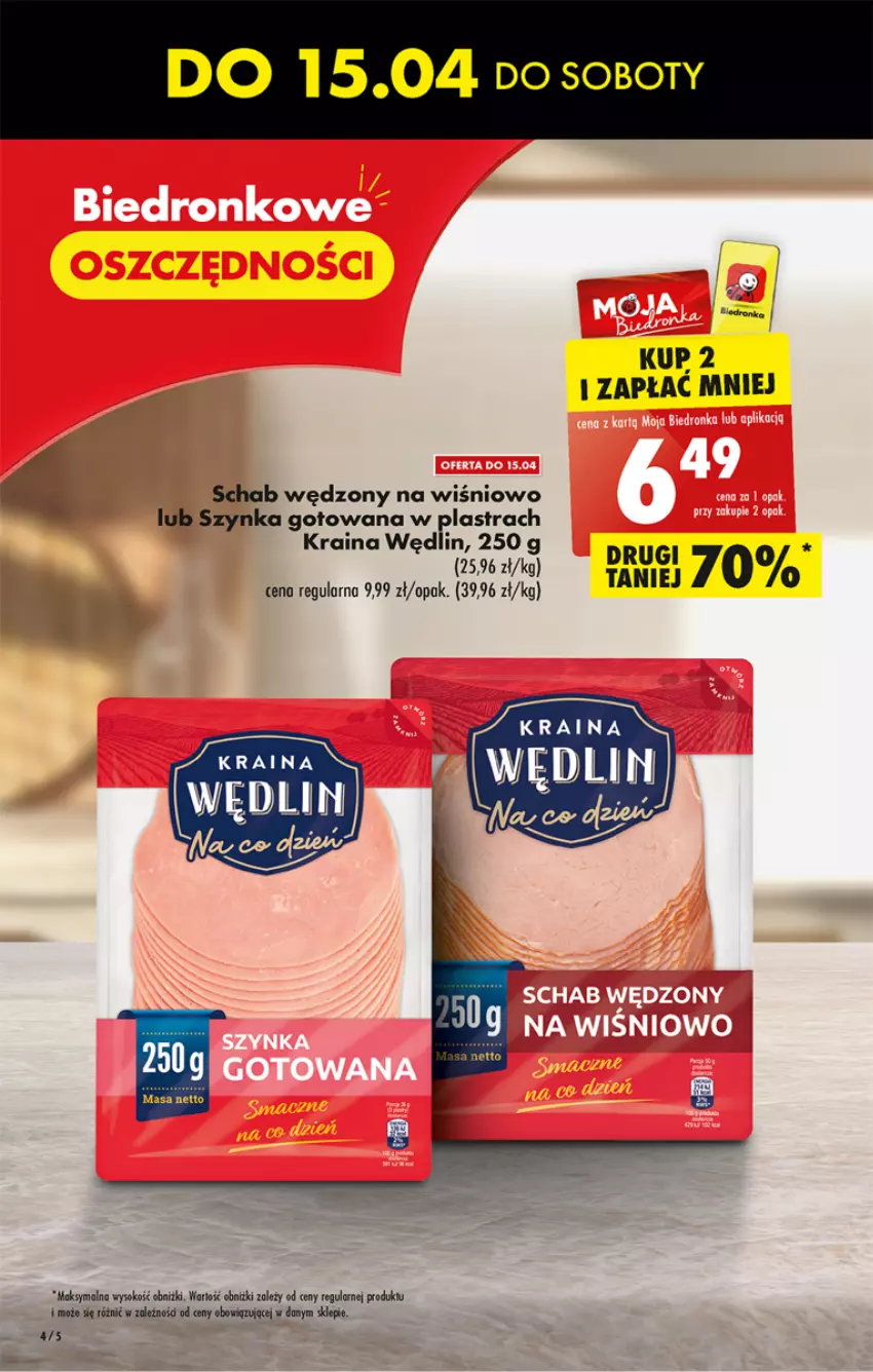 Gazetka promocyjna Biedronka - ważna 13.04 do 19.04.2023 - strona 4 - produkty: Sok, Szynka