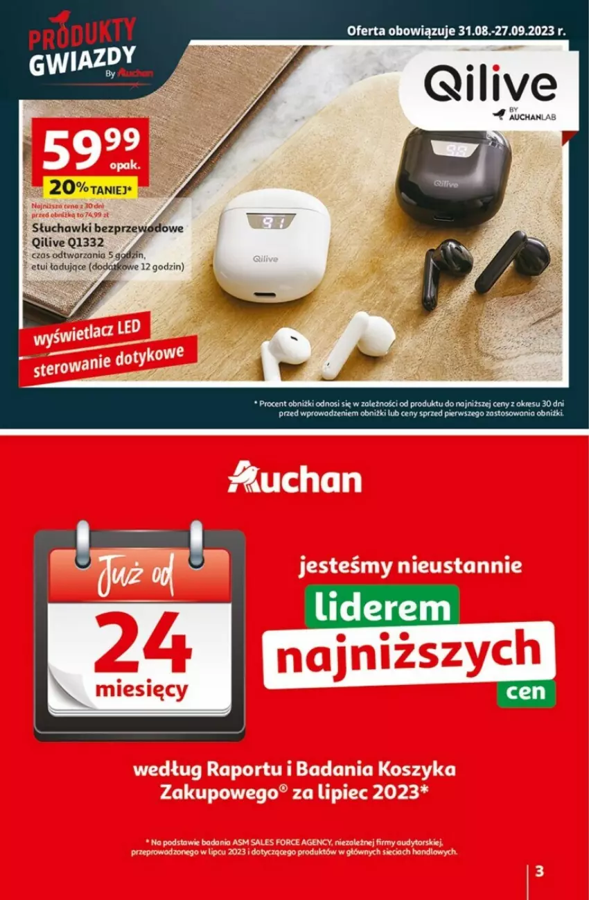 Gazetka promocyjna Auchan - ważna 21.09 do 27.09.2023 - strona 23 - produkty: Słuchawki