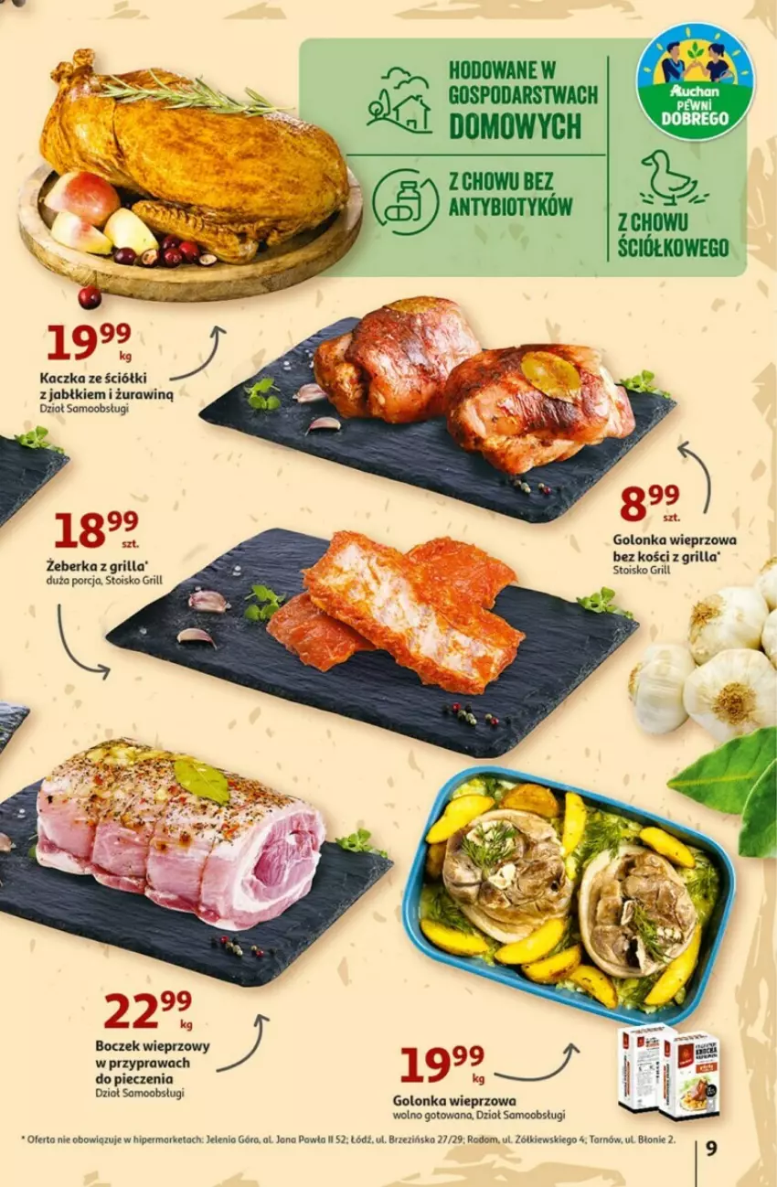 Gazetka promocyjna Auchan - ważna 21.09 do 27.09.2023 - strona 40 - produkty: Boczek, Boczek wieprzowy, Golonka wieprzowa, Grill, Kaczka, Piec, Por