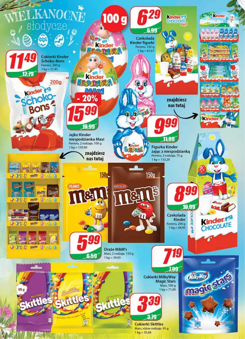 Gazetka promocyjna Dino - Gazetka - ważna 30.03 do 05.04.2022 - strona 4 - produkty: Cukier, Cukierki, Czekolada, Ferrero, Kinder, Mars