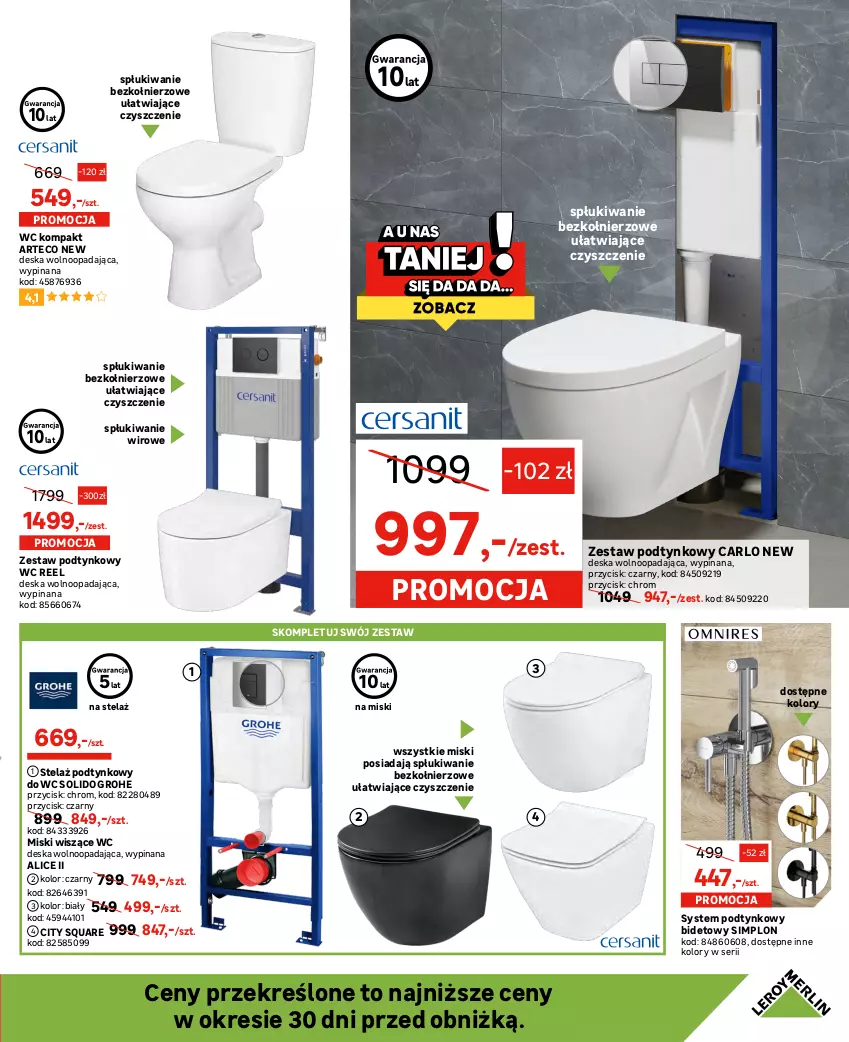 Gazetka promocyjna Leroy Merlin - Gazetka Leroy Merlin - ważna 23.03 do 13.04.2023 - strona 19 - produkty: Brodzik, Deska wolnoopadająca, Gra, Grohe, Grzejnik, Grzejnik łazienkowy, Klej, Lack, Osłonka, Ramka, Ser, Zestaw podtynkowy WC