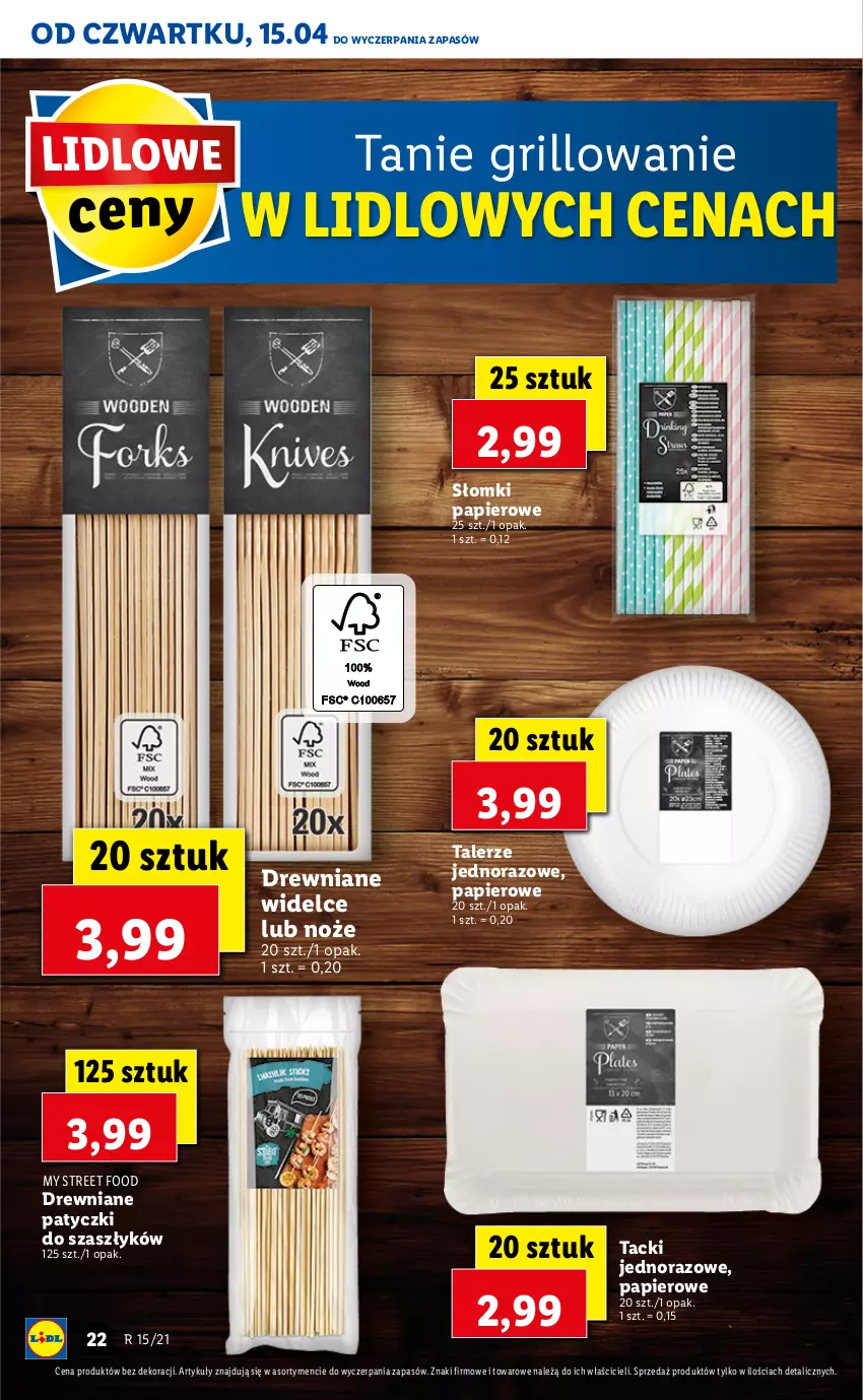 Gazetka promocyjna Lidl - GAZETKA - ważna 15.04 do 17.04.2021 - strona 22 - produkty: Grill, Noż, Papier, Talerz