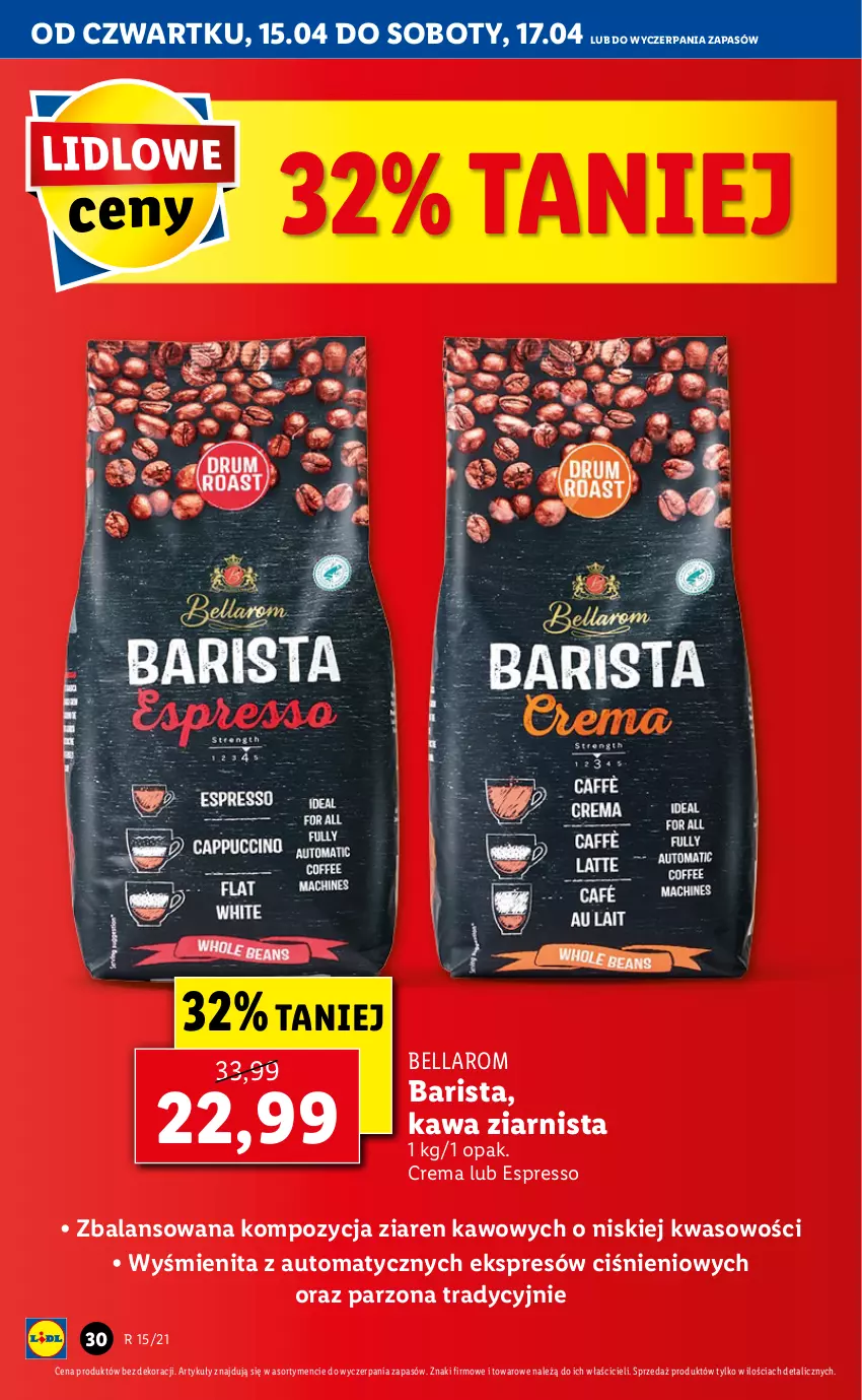 Gazetka promocyjna Lidl - GAZETKA - ważna 15.04 do 17.04.2021 - strona 30 - produkty: Bell, Bella, Kawa, Kawa ziarnista