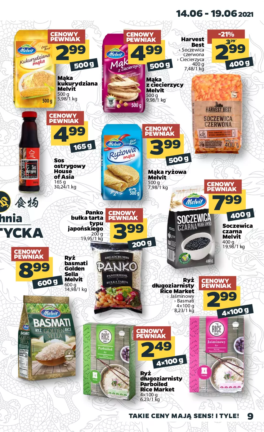 Gazetka promocyjna Netto - Gazetka spożywcza - ważna 14.06 do 19.06.2021 - strona 9 - produkty: Bułka, Bułka tarta, House of Asia, Mąka, Melvit, Ryż, Ryż basmati, Sos, Sos ostrygowy, Tarta