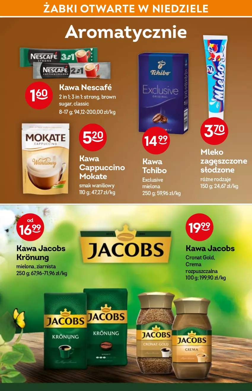 Gazetka promocyjna Żabka - ważna 30.03 do 12.04.2022 - strona 41 - produkty: Cappuccino, Jacobs, Jacobs Krönung, Kawa, Kosz, Mleko, Mleko zagęszczone, Nescafé, Tchibo