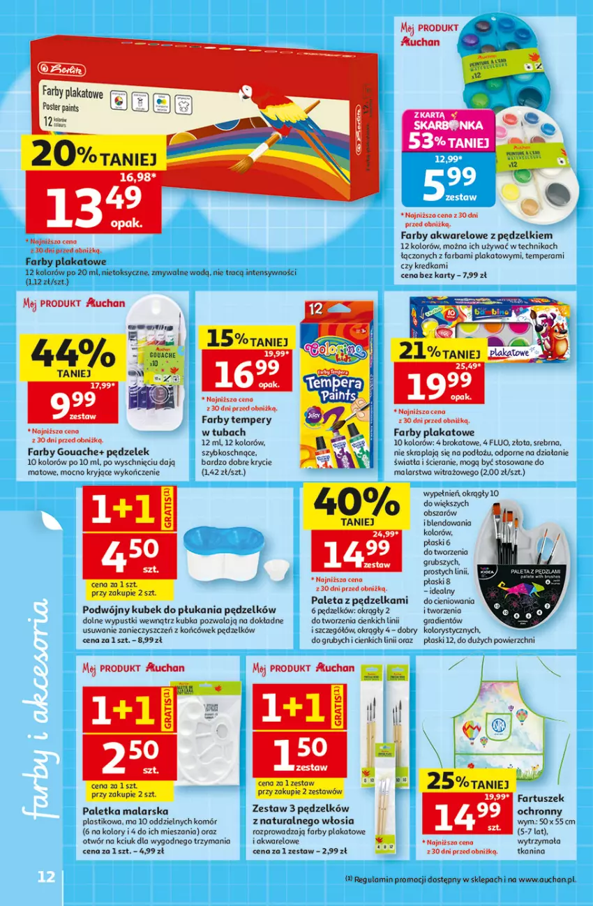 Gazetka promocyjna Auchan - Gazetka Szkoła Hipermarket Auchan - ważna 13.08 do 26.08.2026 - strona 12 - produkty: Fa, Gra, Kredka, Kubek, Paleta, Por, Tusz