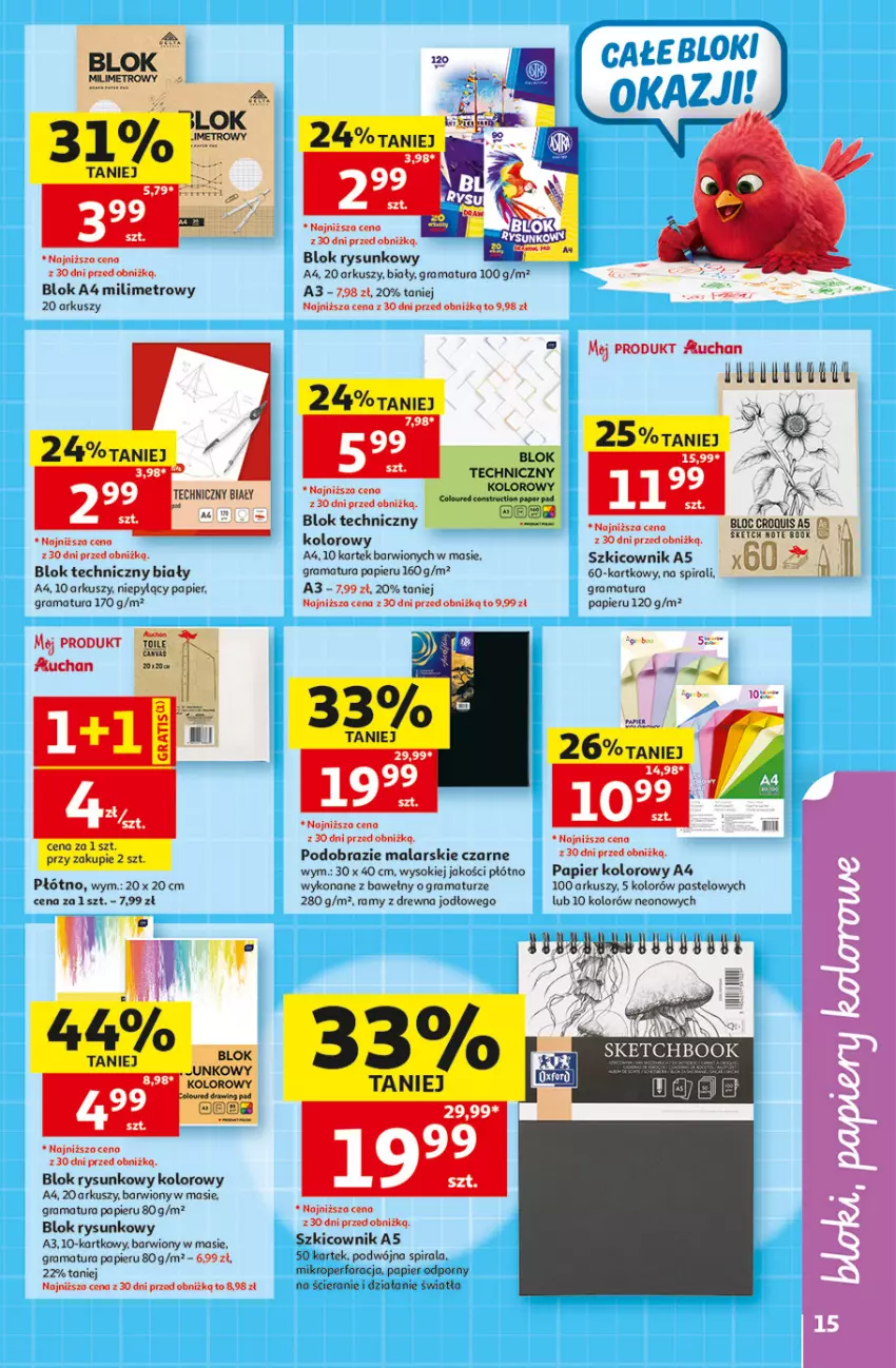 Gazetka promocyjna Auchan - Gazetka Szkoła Hipermarket Auchan - ważna 13.08 do 26.08.2026 - strona 15 - produkty: Gra, Metro, Obraz, Papier, Por, Rama, Sok, Szkicownik