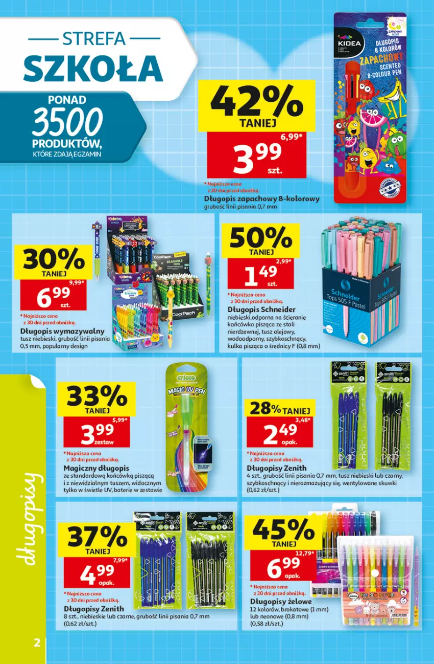 Gazetka promocyjna Auchan - Gazetka Szkoła Hipermarket Auchan - ważna 13.08 do 26.08.2026 - strona 2 - produkty: Długopis, Fa, Olej, Por, Tusz