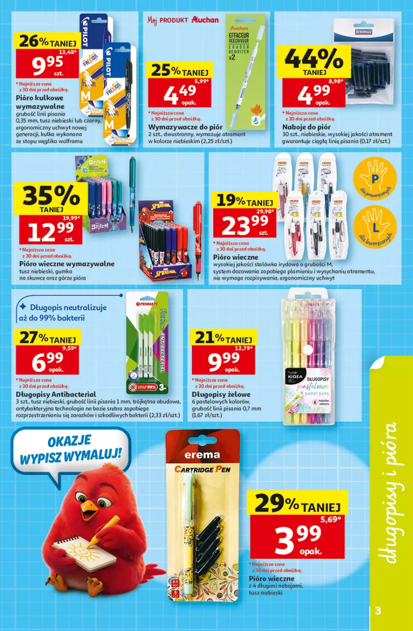 Gazetka promocyjna Auchan - Gazetka Szkoła Hipermarket Auchan - ważna 13.08 do 26.08.2026 - strona 3 - produkty: Długopis, Fa, Sok, Top, Tusz