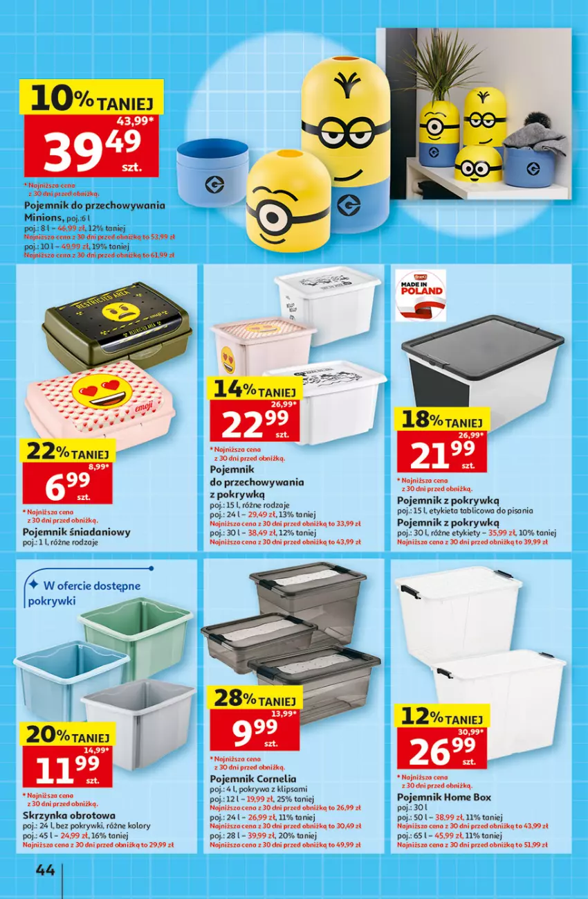 Gazetka promocyjna Auchan - Gazetka Szkoła Hipermarket Auchan - ważna 13.08 do 26.08.2026 - strona 44 - produkty: Danio, Pojemnik, Pojemnik do przechowywania, Pojemnik z pokrywką, Pokrywa