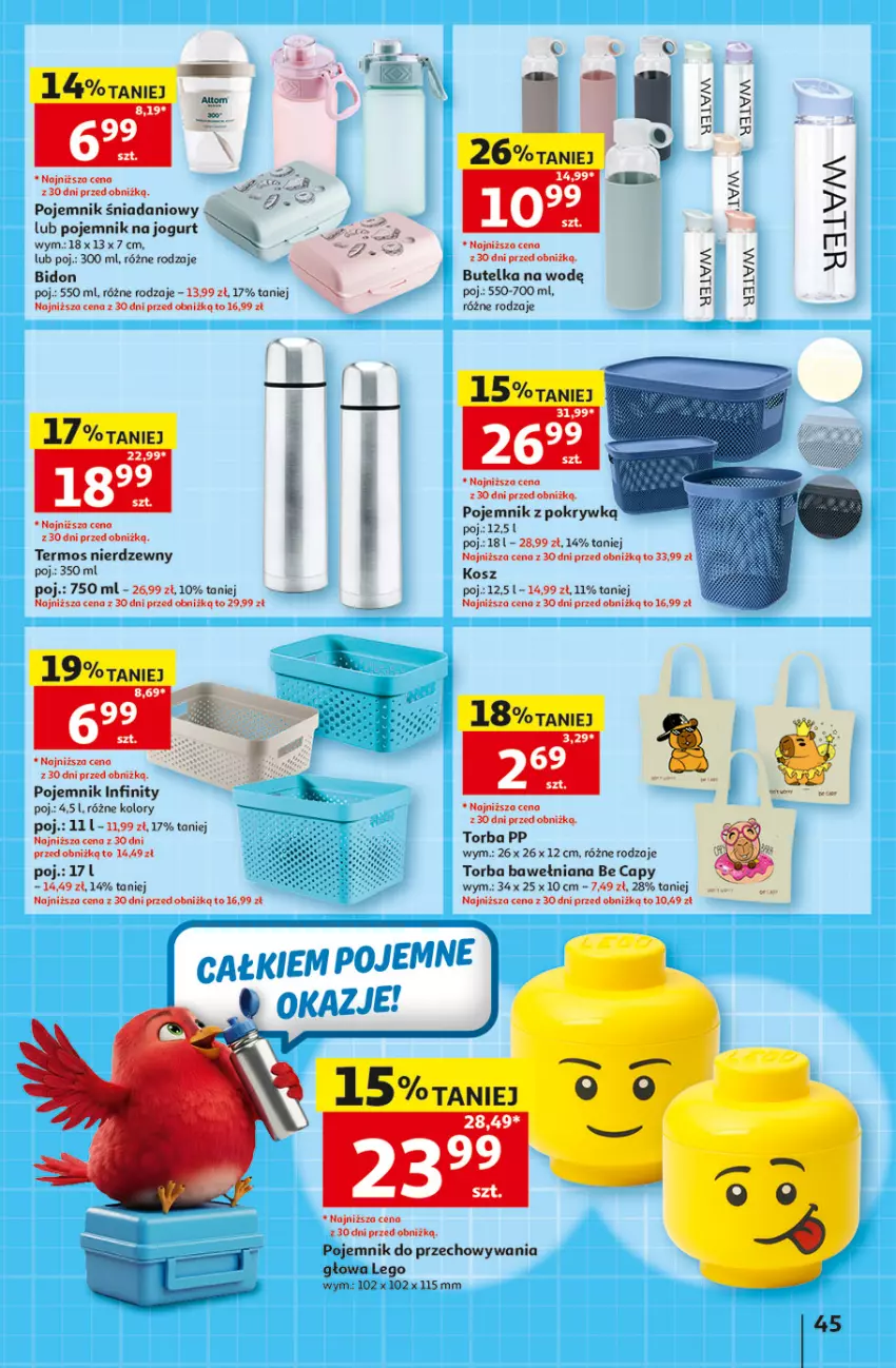 Gazetka promocyjna Auchan - Gazetka Szkoła Hipermarket Auchan - ważna 13.08 do 26.08.2026 - strona 45 - produkty: Danio, Jogurt, Kosz, LEGO, Pojemnik, Pojemnik do przechowywania, Pojemnik z pokrywką, Termos, Torba
