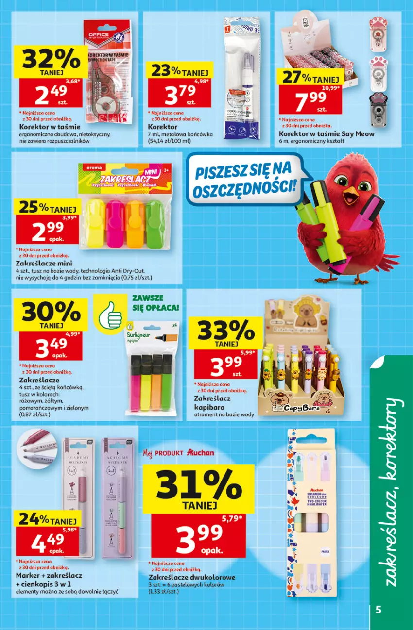 Gazetka promocyjna Auchan - Gazetka Szkoła Hipermarket Auchan - ważna 13.08 do 26.08.2026 - strona 5 - produkty: Marker, Tusz