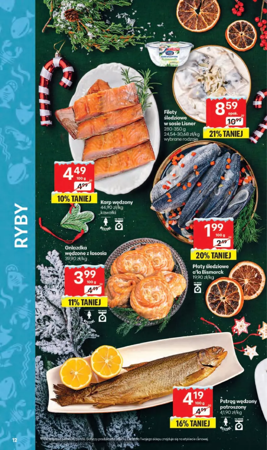 Gazetka promocyjna Delikatesy Centrum - Franczyza DC50 Czwartek - ważna 11.12 do 17.12.2025 - strona 12 - produkty: Karp, Parka, Płaty śledziowe