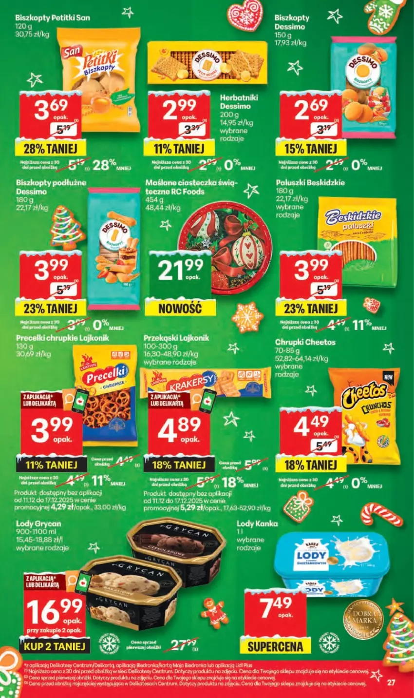 Gazetka promocyjna Delikatesy Centrum - Franczyza DC50 Czwartek - ważna 11.12 do 17.12.2025 - strona 27 - produkty: Beskidzki, Biszkopty, Lajkonik, Lody