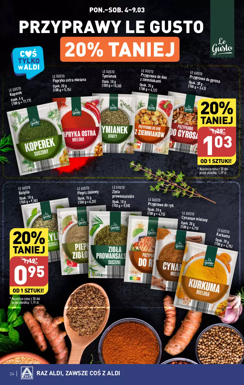 Gazetka promocyjna Aldi - Pełna oferta - ważna 04.03 do 09.03.2024 - strona 24 - produkty: Bazyl, Bazylia, Gyros, Papryka, Pieprz, Przyprawy