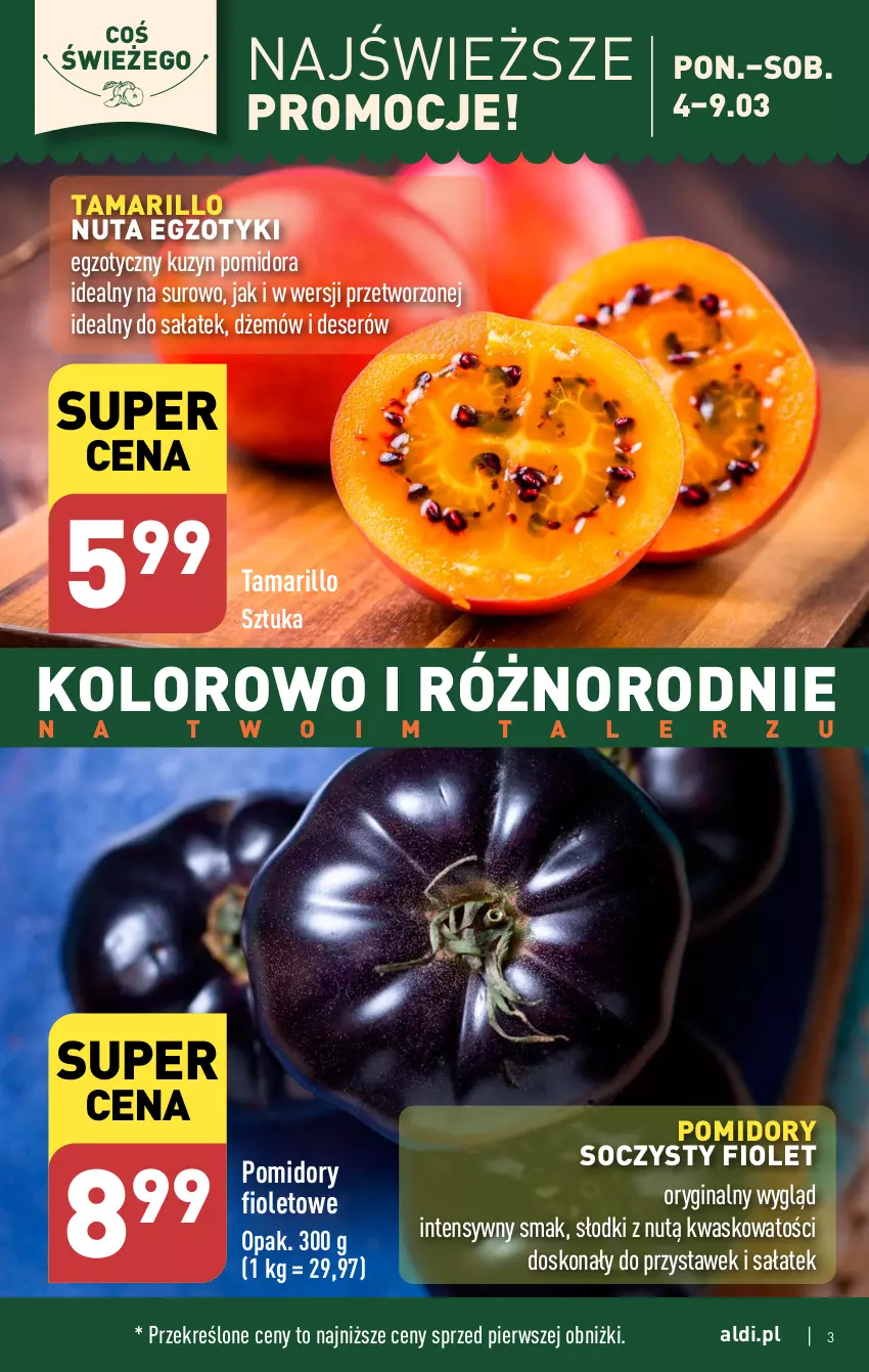 Gazetka promocyjna Aldi - Pełna oferta - ważna 04.03 do 09.03.2024 - strona 3 - produkty: Deser, Dżem, Gin, Pomidory, Sałat, Ser