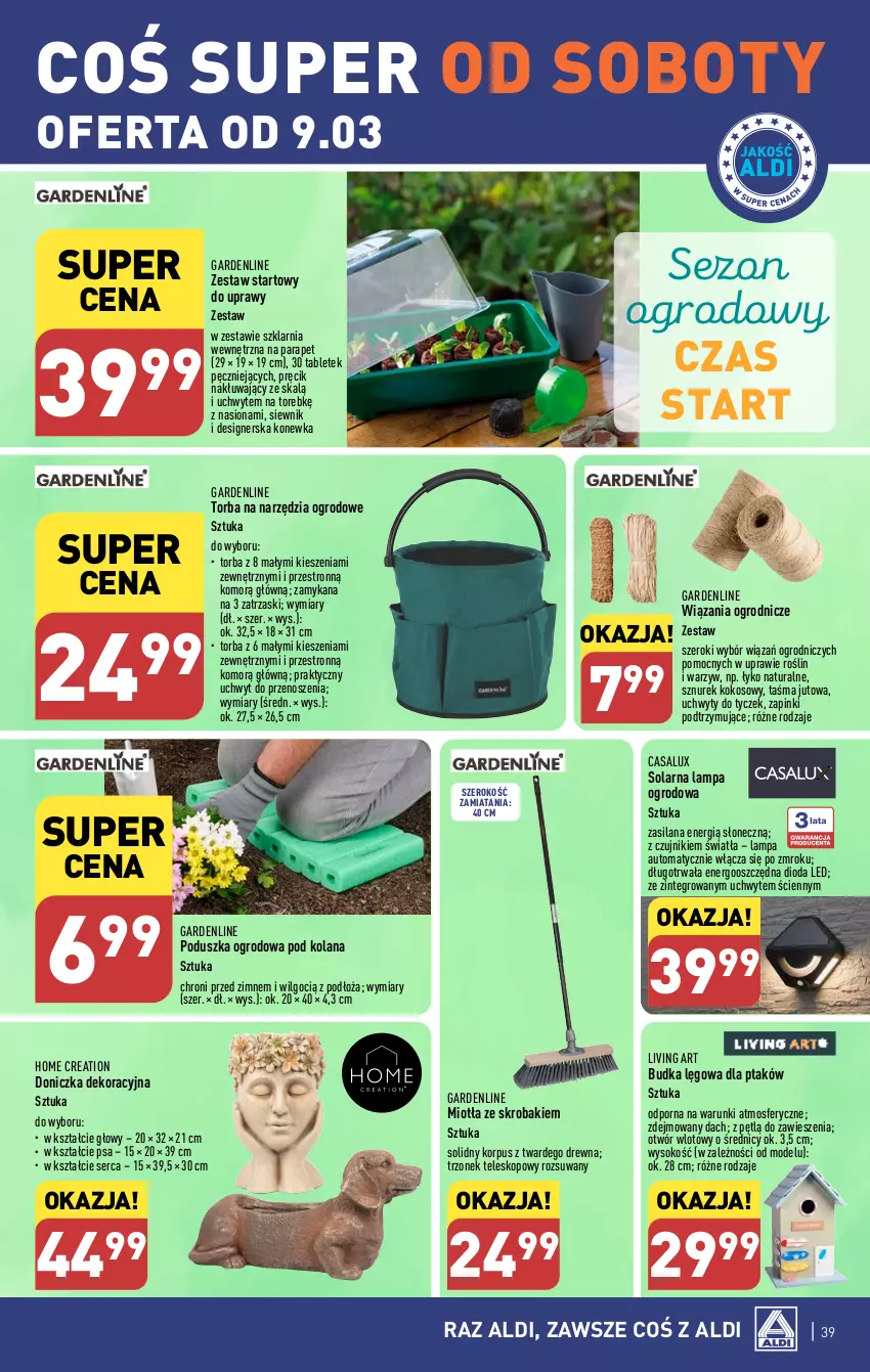 Gazetka promocyjna Aldi - Pełna oferta - ważna 04.03 do 09.03.2024 - strona 39 - produkty: Kokos, Konewka, Lampa, LANA, LG, Miotła, Poduszka, Por, Ser, Silan, Sok, Sznurek, Tablet, Teleskop, Torba, Uchwyty