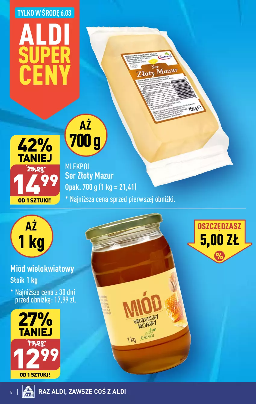 Gazetka promocyjna Aldi - Pełna oferta - ważna 04.03 do 09.03.2024 - strona 8 - produkty: Miód, Ser, Złoty Mazur