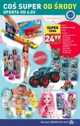 Gazetka promocyjna Aldi - Pełna oferta - Gazetka - ważna od 09.03 do 09.03.2024 - strona 31 - produkty: Ser, Enchantimals, Wyrzutnia, Chodzik, Zabawka, Barbie, Mattel, Monster truck, Lalka, Hot Wheels