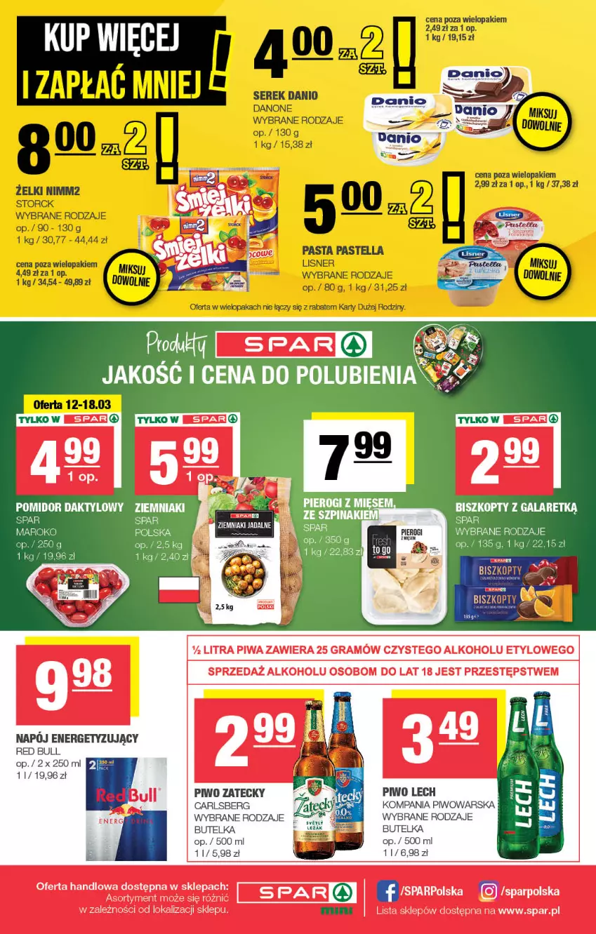 Gazetka promocyjna Spar - Spar-Mini - ważna 09.03 do 19.03.2025 - strona 4 - produkty: Biszkopty, Carlsberg, Gala, Piwo, Red Bull