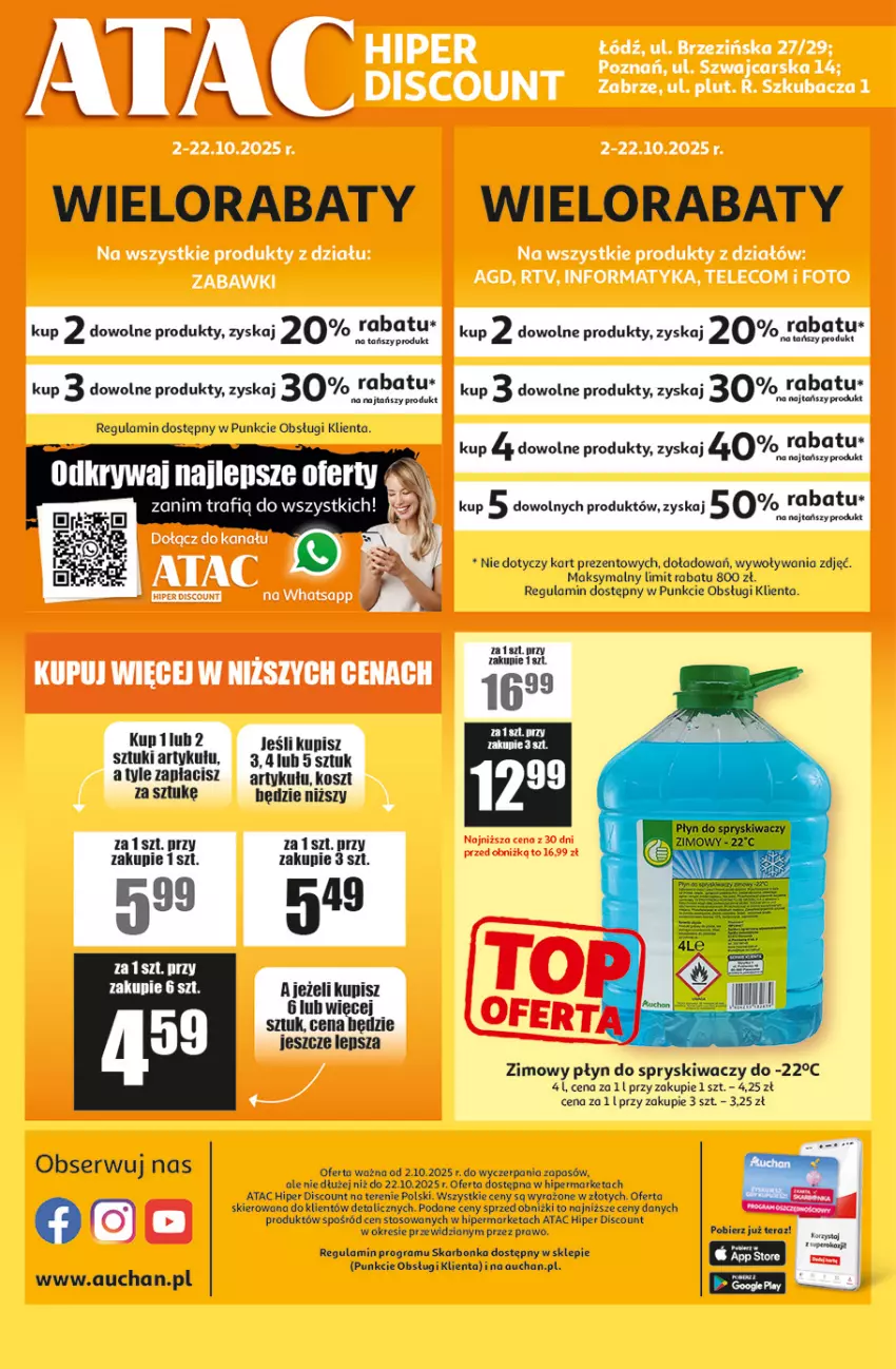 Gazetka promocyjna Auchan - Gazetka ATAC Hiper Discount - ważna 02.10 do 22.10.2025 - strona 4 - produkty: Gra, Kosz, Płyn do spryskiwaczy, Ser, Tera