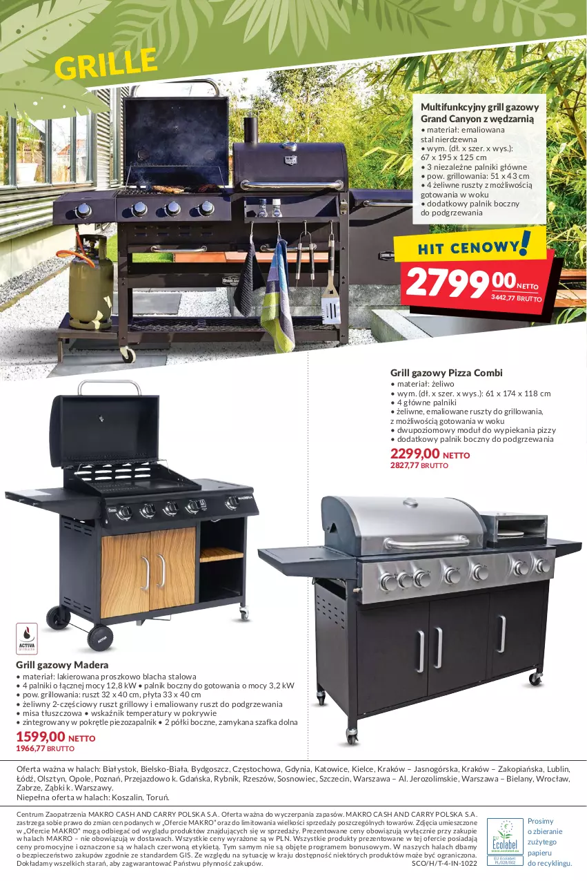 Gazetka promocyjna Makro - [Oferta specjalna] Lato w ogrodzie - ważna 04.05 do 16.05.2022 - strona 24 - produkty: Gra, Grill, Grill gazowy, Kosz, Lakier, Papier, Piec, Pizza, Płyta, Rum, Sos, Szafka, Szal