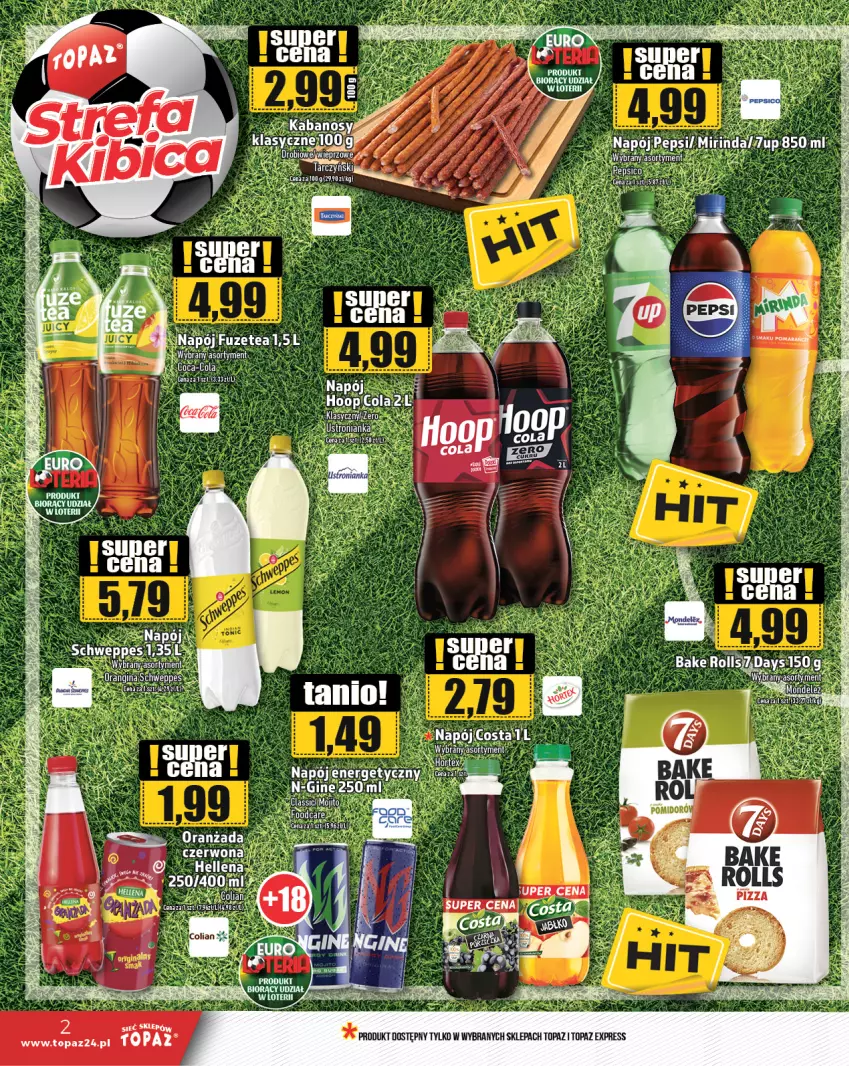 Gazetka promocyjna Topaz - Gazetka - ważna 20.06 do 26.06.2024 - strona 2 - produkty: Gin, Napój, Pepsi, Top