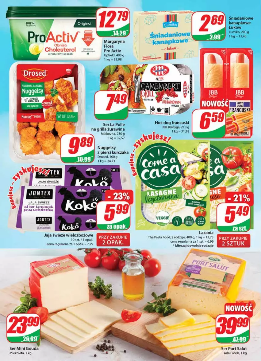 Gazetka promocyjna Dino - Gazetka - ważna 01.06 do 07.06.2022 - strona 14 - produkty: Danio, Flora, Gouda, Grill, Jaja, Karmi, Kurczak, Margaryna, Mleko, Mlekovita, Por, Ser