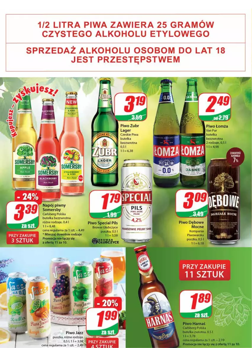 Gazetka promocyjna Dino - Gazetka - ważna 01.06 do 07.06.2022 - strona 16 - produkty: Carlsberg, Gra, Harnaś, Napój, Piwa, Piwo, Pur, Somersby