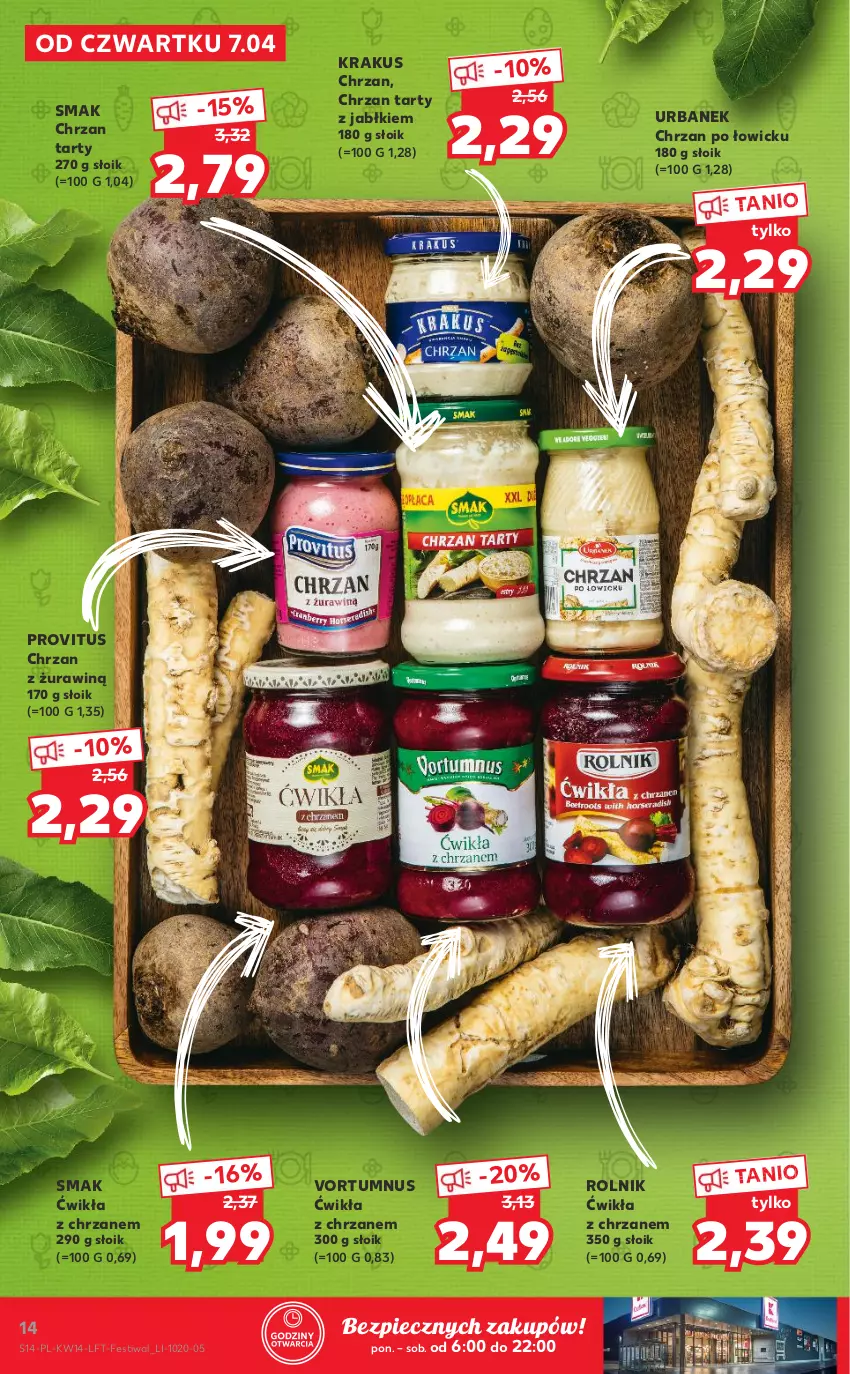 Gazetka promocyjna Kaufland - OFERTA TYGODNIA - ważna 07.04 do 12.04.2022 - strona 14 - produkty: Chrzan, Krakus, Piec, Rolnik