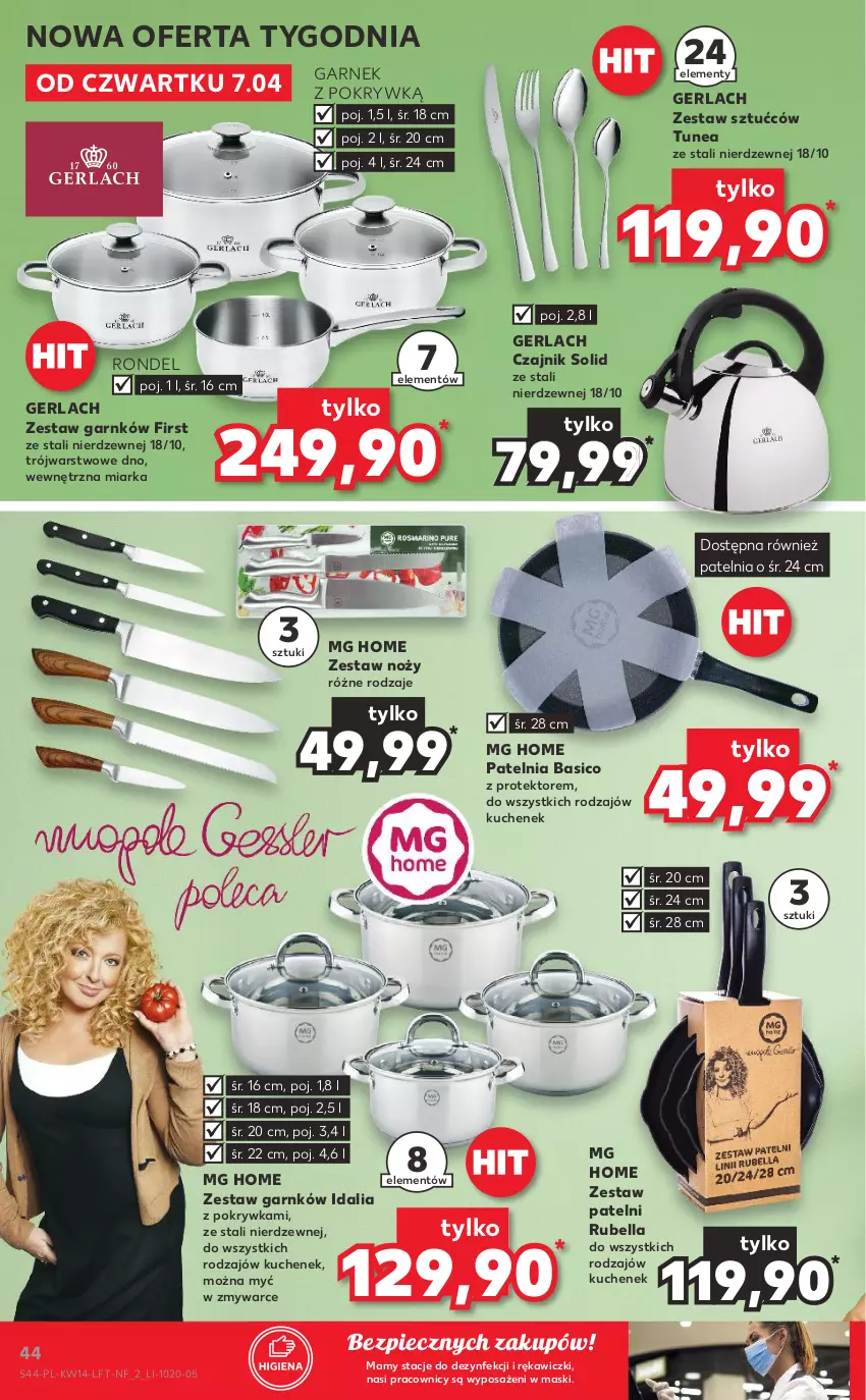 Gazetka promocyjna Kaufland - OFERTA TYGODNIA - ważna 07.04 do 12.04.2022 - strona 44 - produkty: Bell, Bella, Czajnik, Garnek, Miarka, Noż, Patelnia, Piec, Rondel, Zestaw sztućców