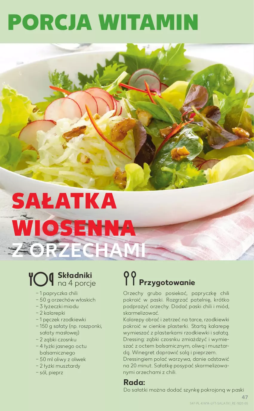 Gazetka promocyjna Kaufland - OFERTA TYGODNIA - ważna 07.04 do 12.04.2022 - strona 47 - produkty: Dres, Masło, Miód, Mus, Pieprz, Plasterki, Por, Sałat, Sałatka, Sól, Warzywa