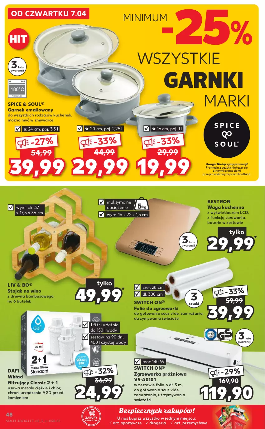 Gazetka promocyjna Kaufland - OFERTA TYGODNIA - ważna 07.04 do 12.04.2022 - strona 48 - produkty: Garnek, Piec, Stojak, Waga, Warka, Wino, Wkład filtrujący