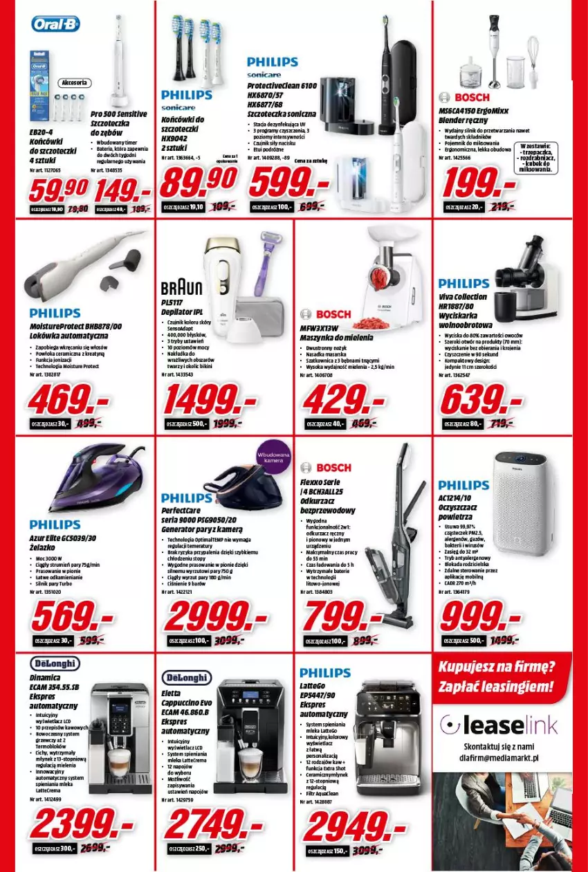 Gazetka promocyjna Media Markt - Gazetka Media Markt - ważna 15.09 do 22.09.2021 - strona 3 - produkty: Amica, Bateria, Bikini, Braun, Cappuccino, Depilator, Generator pary, Gra, Listwa, Lokówka, Lokówka automatyczna, Maszynka, Maszynka do mielenia, Młynek, Mobil, Mus, Noż, Odkurzacz, Odkurzacz bezprzewodowy, Optima, Philips, Pojemnik, Rozdrabniacz, Rum, Ser, Sok, Szatkownica, Szczoteczka, Szczoteczka do zębów, Szynka, Top