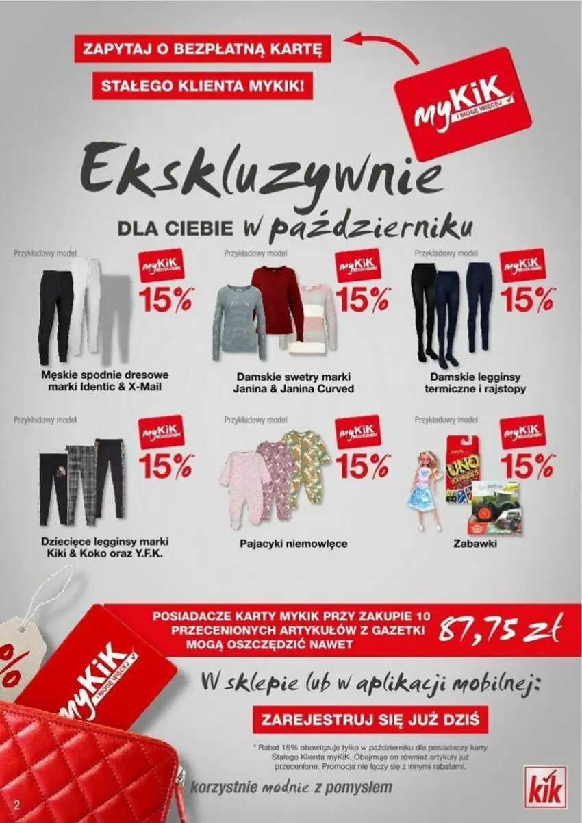 Gazetka promocyjna Kik - ważna 09.10 do 15.10.2023 - strona 12 - produkty: Dres, Dzieci, Gin, Legginsy, Mobil, Pajac, Rajstopy, Spodnie, Spodnie dresowe, Top