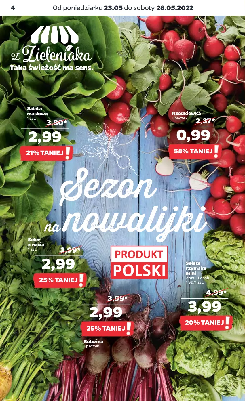 Gazetka promocyjna Netto - Gazetka spożywcza 23.05-28.05 - ważna 23.05 do 28.05.2022 - strona 4 - produkty: Masło, Rzodkiewka, Sałat, Sałata masłowa